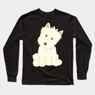 Cute Fluffy Dog Design Long Sleeve T-Shirt